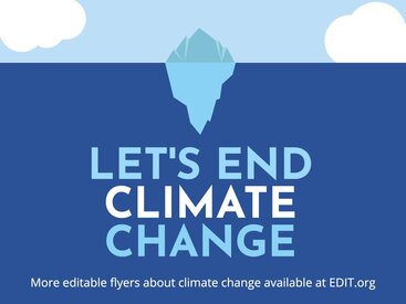 Bewerkbare posters over klimaatverandering om af te drukken