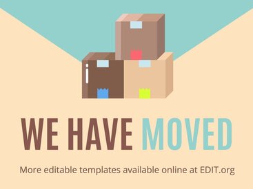 Create a We've Moved sign to print