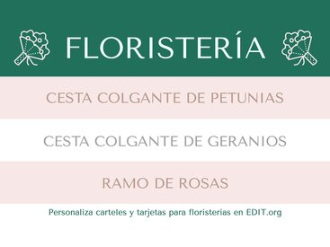 Diseños para Floristerías editables online
