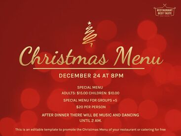 Modèles de menus pour le réveillon de Noël et du Nouvel An
